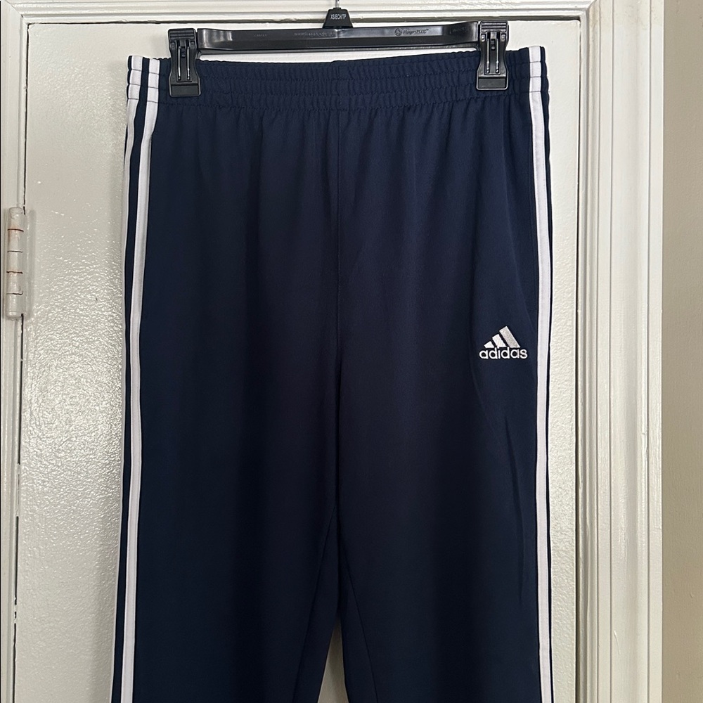 Adidas Dark Blue Joggers with White Accents - Picture 1 of 3